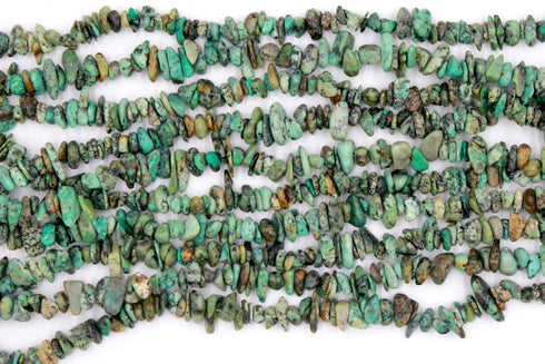 African Turquoise Gemstone Beads, 5x8mm, Chip Beads